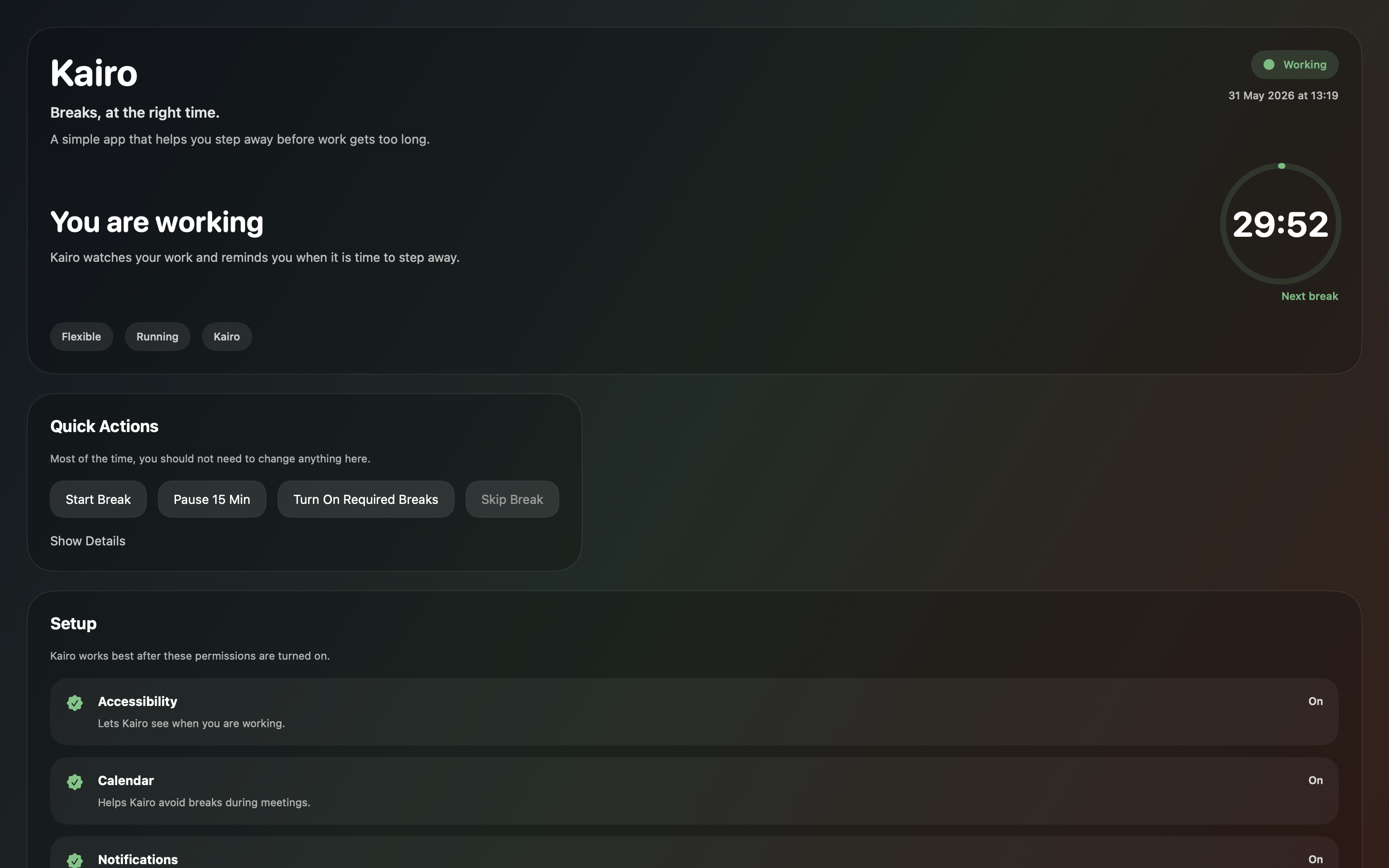 Kairo — An Intelligent Break Reminder That Knows When You Actually Need One